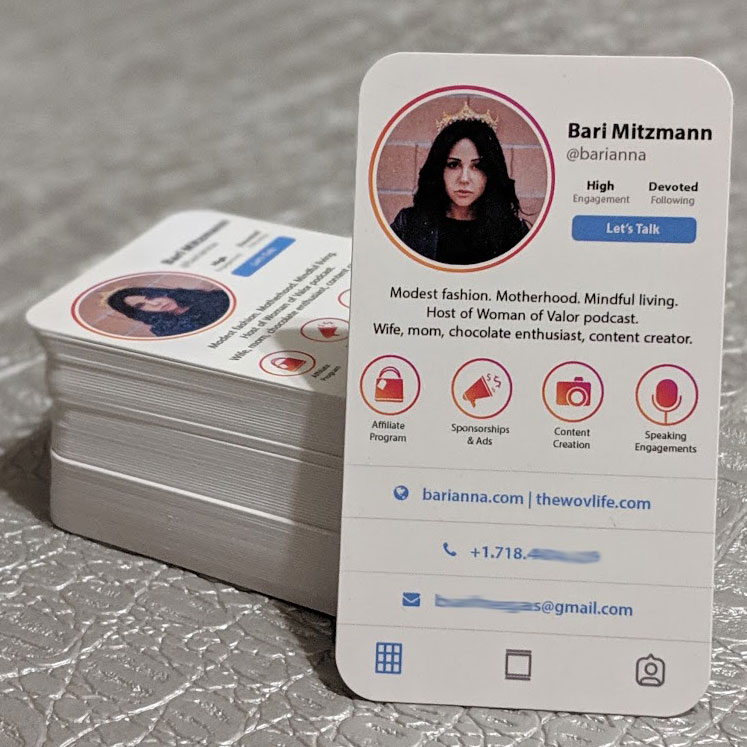 Instagram Style Business Cards My Custom Software